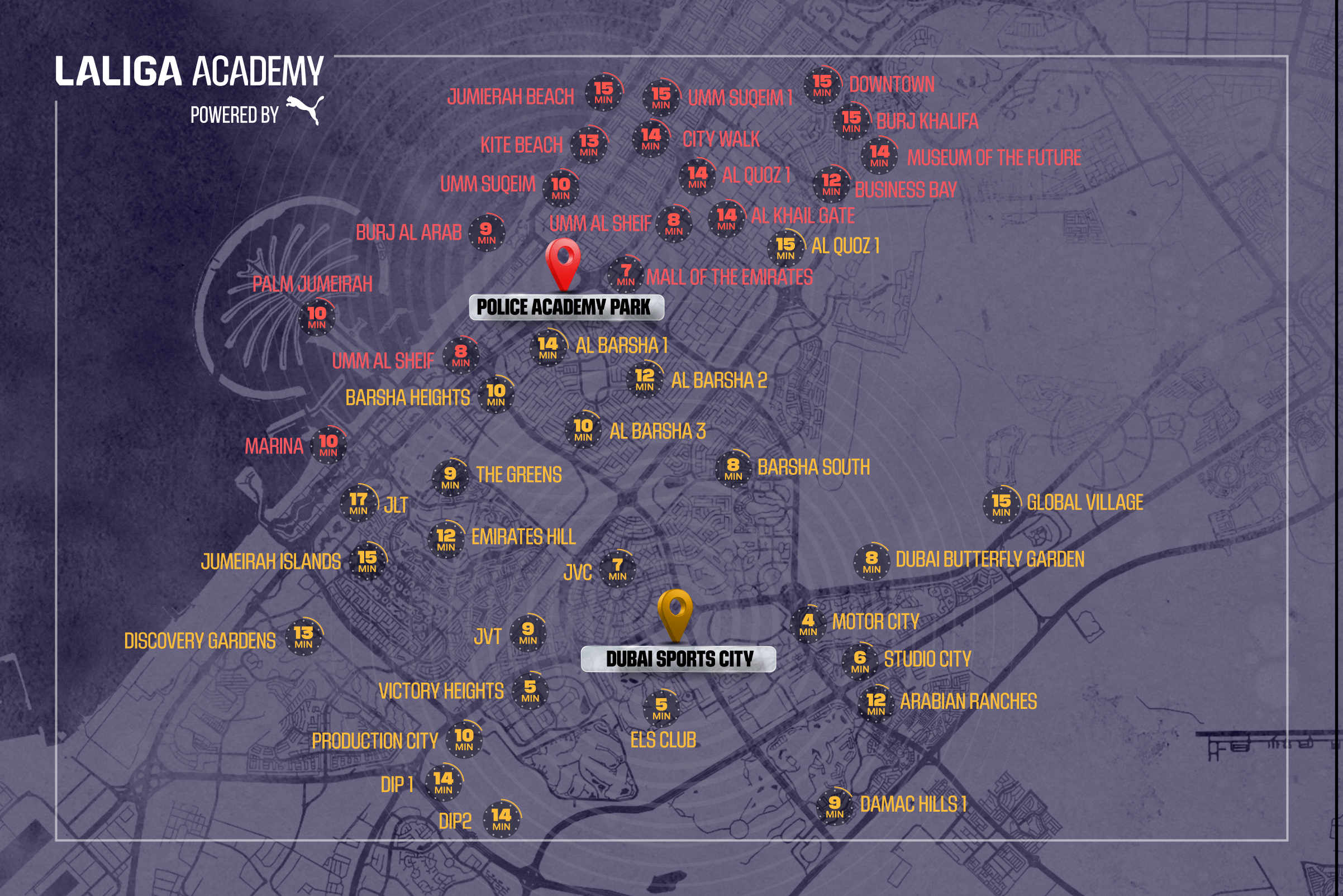 LaLiga Academy Dubai Location Map LaLiga Academy Dubai Location Map